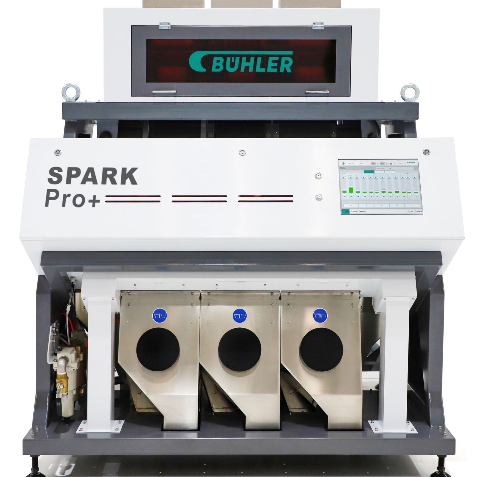 Bühler SPARK Pro+ with touchscreen and 3 chutes